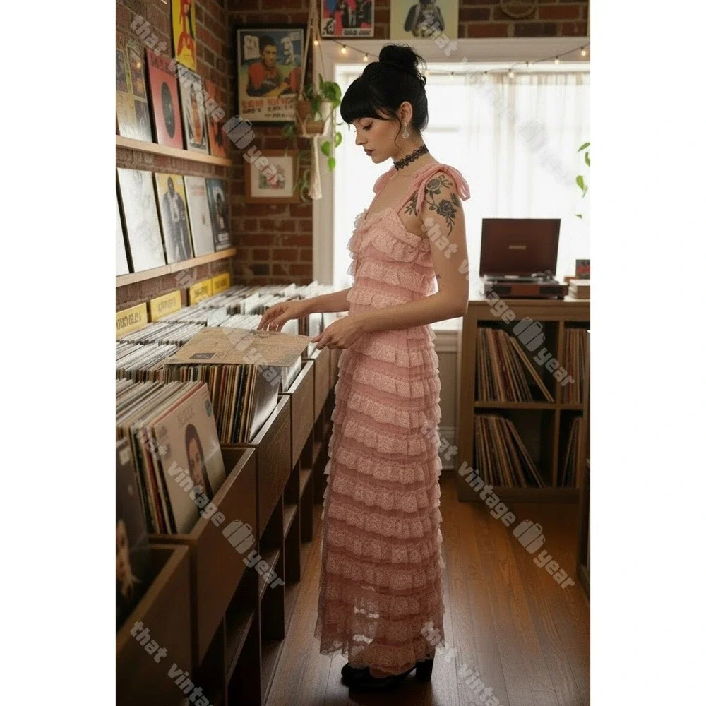 Dolls Kill Sugar Thrillz Regency Pink Lace Maxi Dress, XL NWT